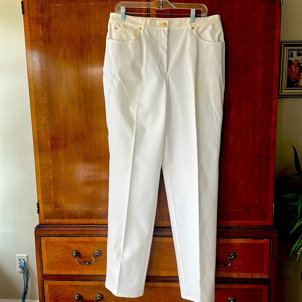 St. John Sport white denim pants